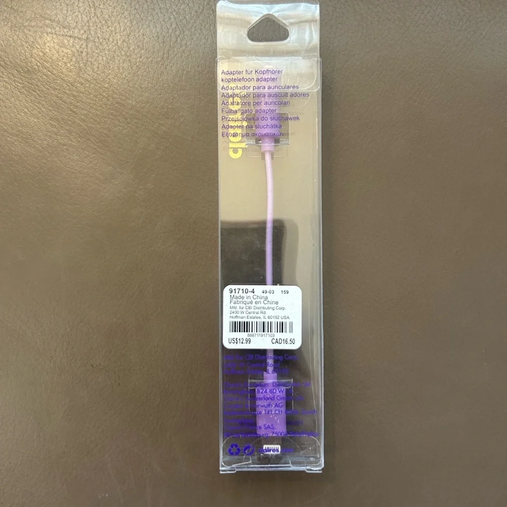 Glittery 💜purple Lightning to 3.5mm headphone Jack Adapter